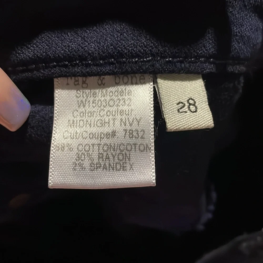 Rag & Bone Velvet Navy Blue Jean Legging - Picture 9 of 9